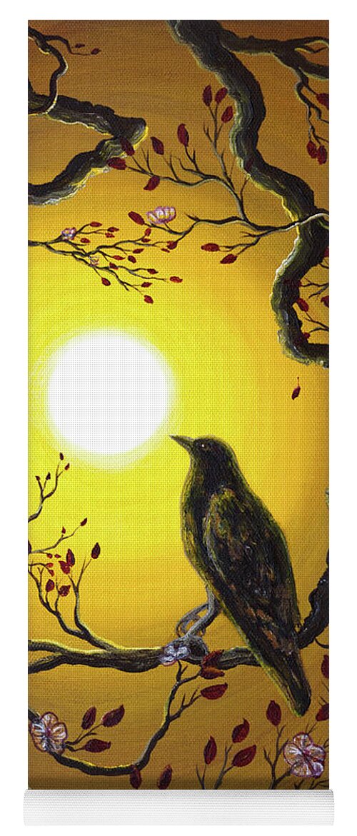Painting Yoga Mat featuring the painting A Raven Remembers Spring by Laura Iverson
