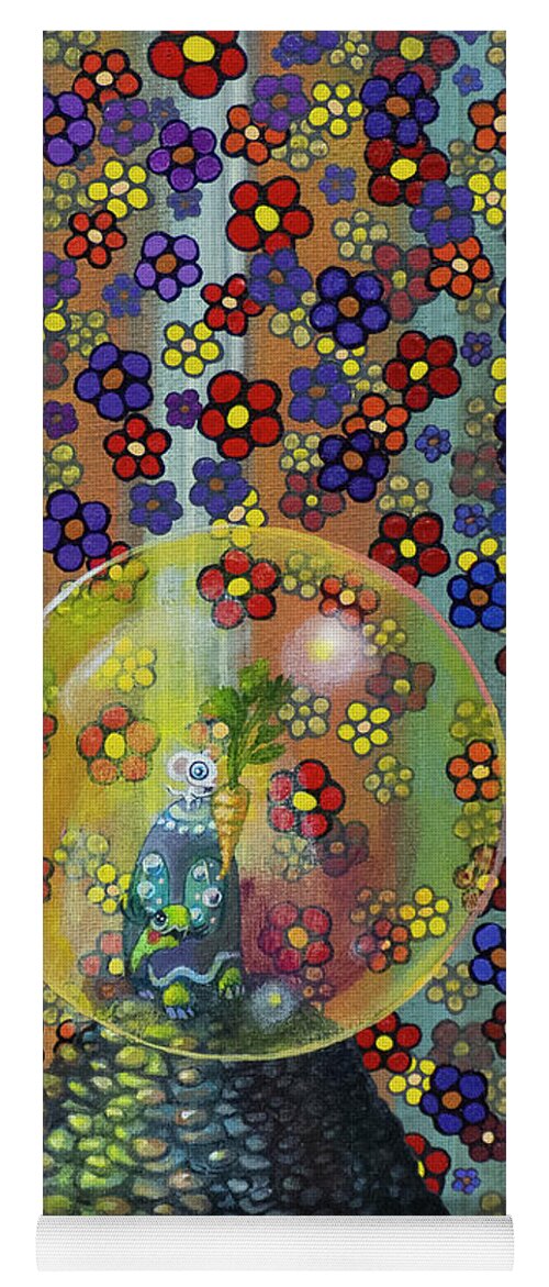 Pop Surrealism Yoga Mat featuring the painting A Reward for Your Climb by Mindy Huntress
