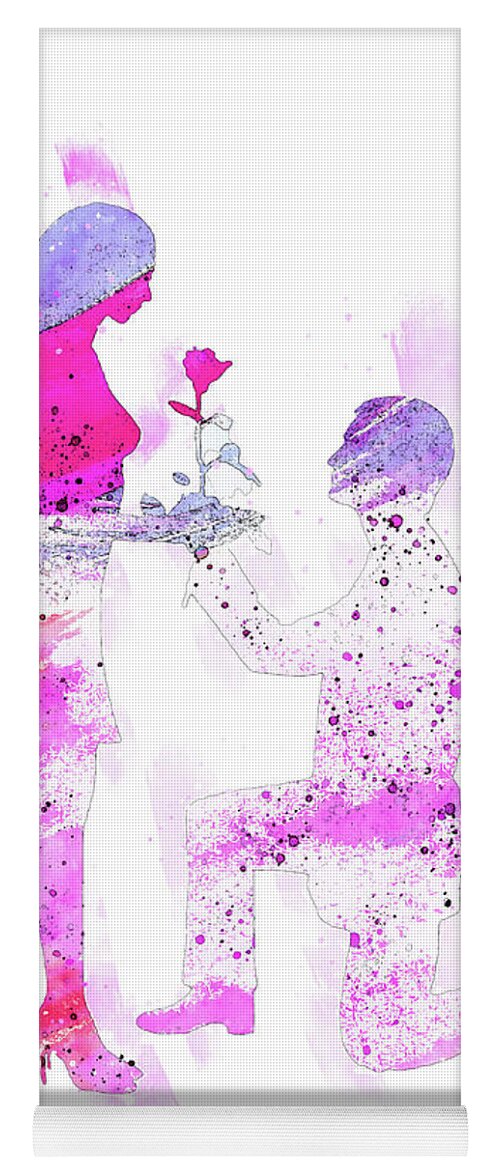  Love Yoga Mat featuring the digital art A Romantic Rose Gift by Pamela Williams