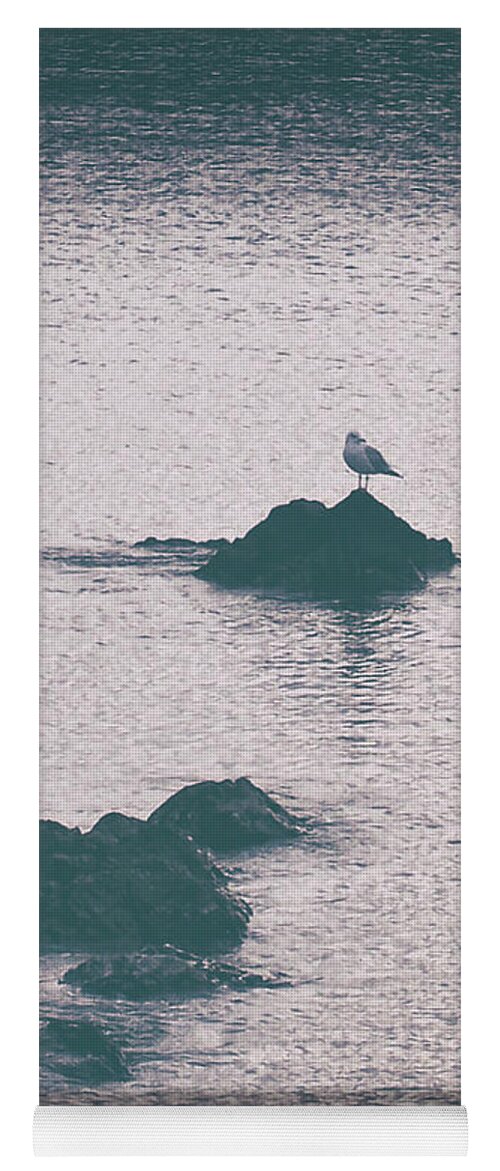 Vintage Yoga Mat featuring the photograph A Seagull Rests by Phil Perkins