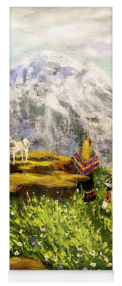 Springtime Yoga Mat featuring the painting A Springtime in the Fjords of Norway by Bonnie Marie