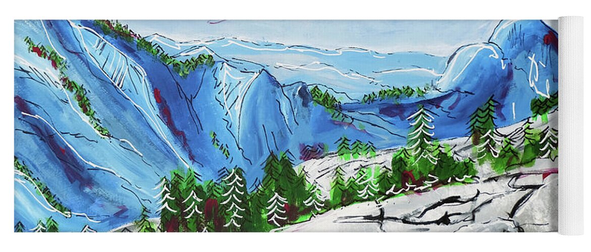 Tioga Pass Yoga Mat featuring the painting A Stone's Throw by Laura Hol Art