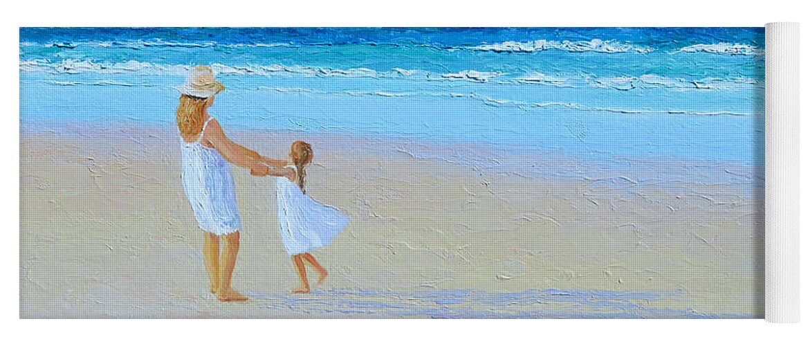 Beach Yoga Mat featuring the painting A Summer Dance by Jan Matson