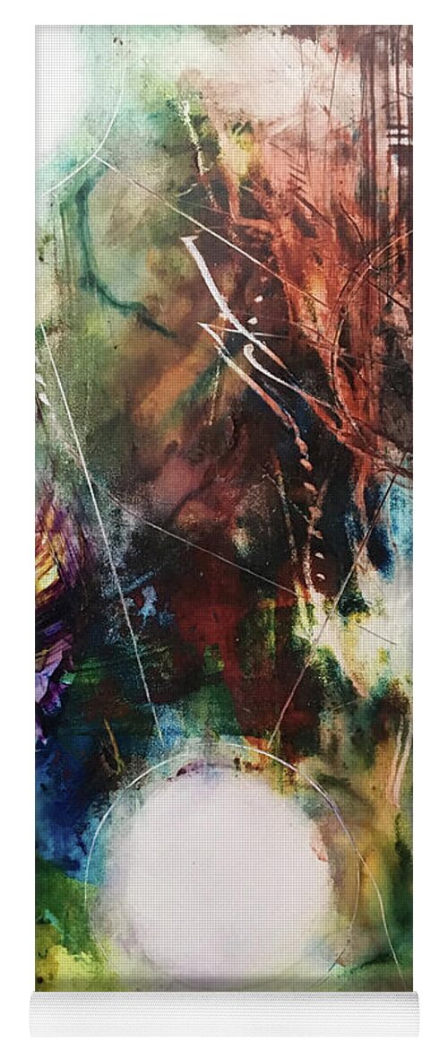 Abstract Art Yoga Mat featuring the painting A Willingness To Stay by Rodney Frederickson