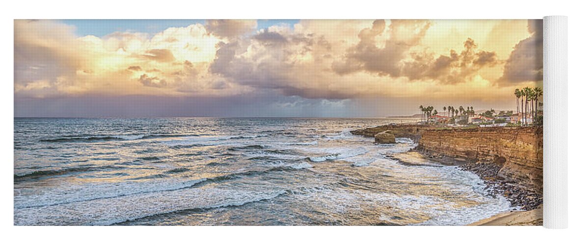 San Diego Yoga Mat featuring the photograph A Wintry Coastline, Sunset Cliffs Natural Park by Joseph S Giacalone