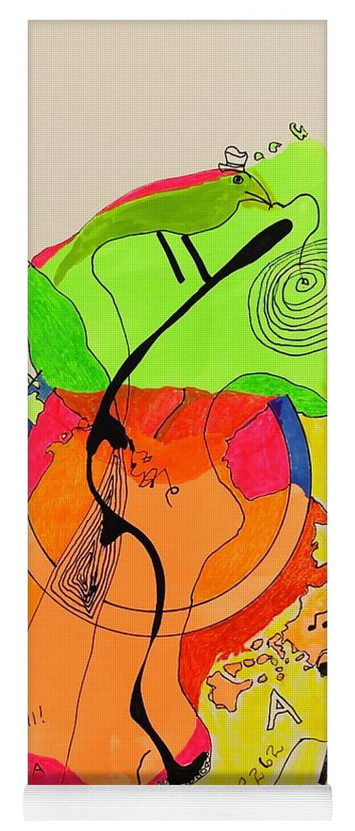  Yoga Mat featuring the mixed media A2262A xoxo by Lew Hagood
