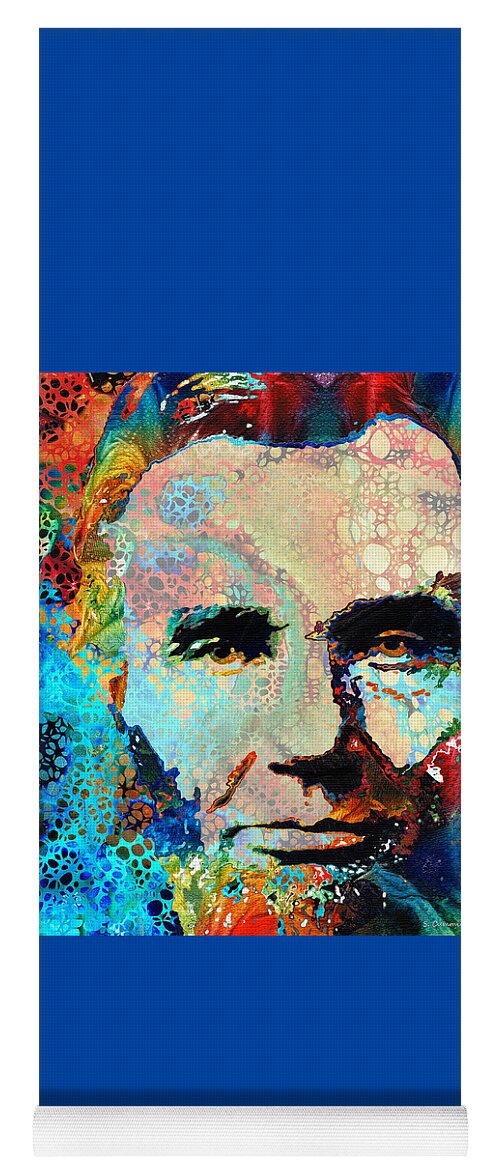 Abraham Lincoln Yoga Mat featuring the painting Abe Lincoln Art - Hidden Gem - Sharon Cummings by Sharon Cummings