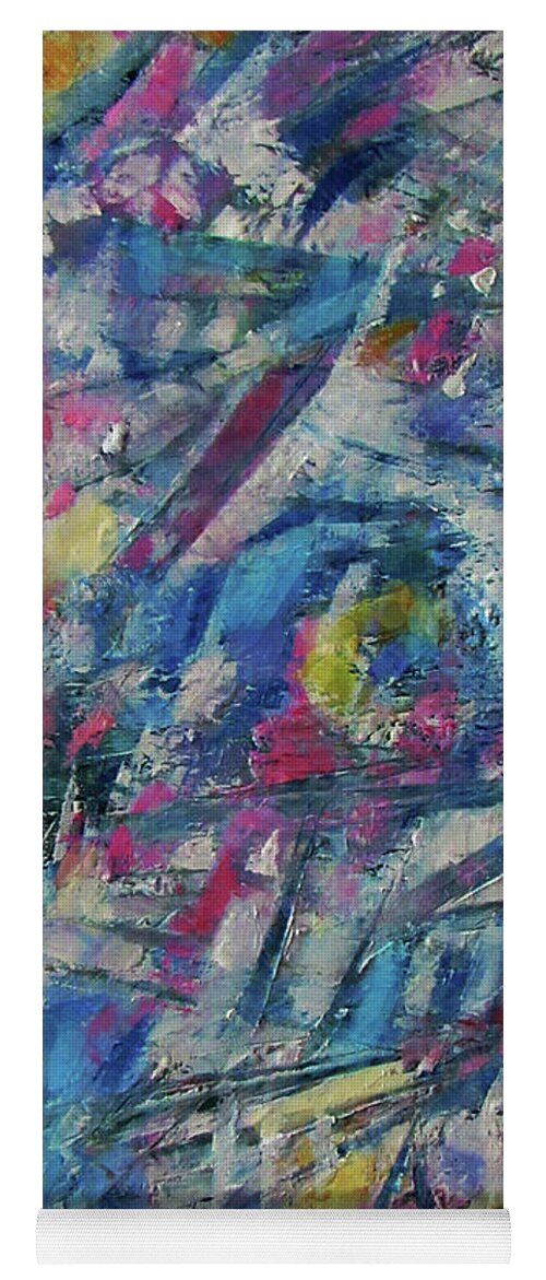 Colorful Abstract Yoga Mat featuring the painting Abstract 5-10-20 by Jean Batzell Fitzgerald