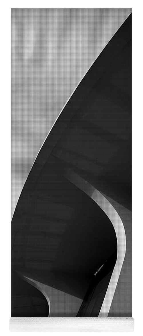 Architecture Yoga Mat featuring the photograph Abstract architecture design. Black and white futuristic exterio by Michalakis Ppalis