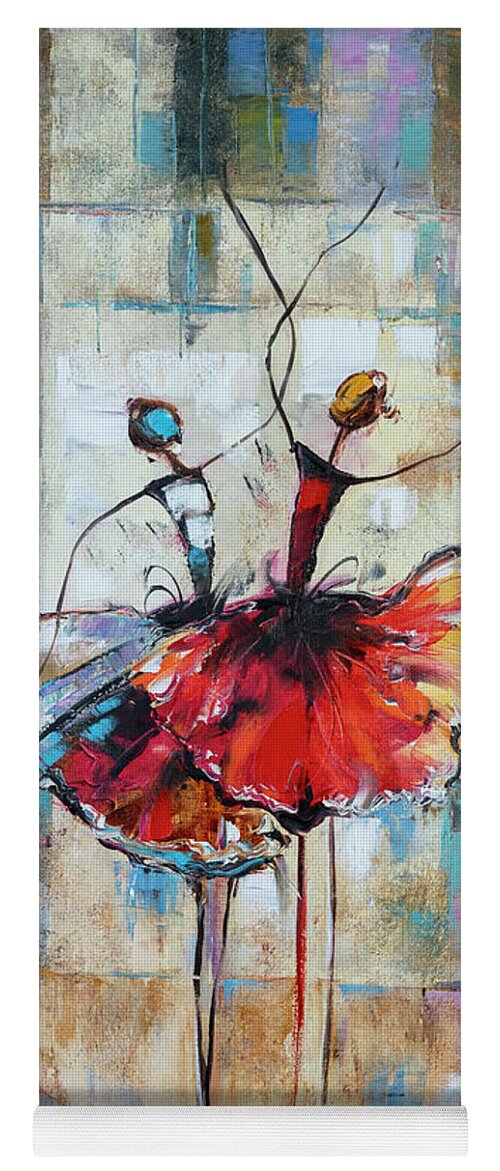 Abstract Ballerinas Oil Painting, Modern Vertical Wall Art
