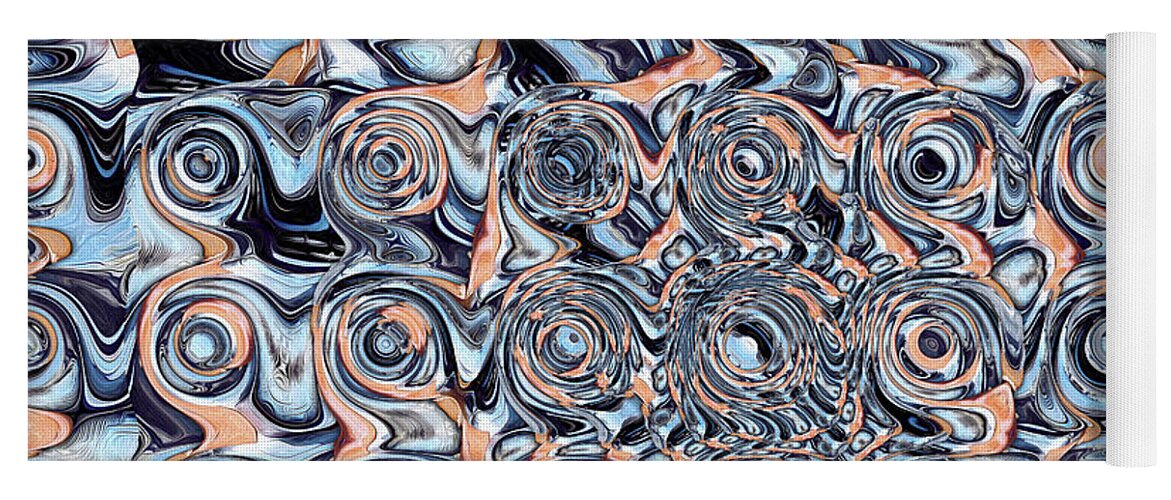 Pattern Yoga Mat featuring the digital art Abstract Chrome Pattern by Phil Perkins