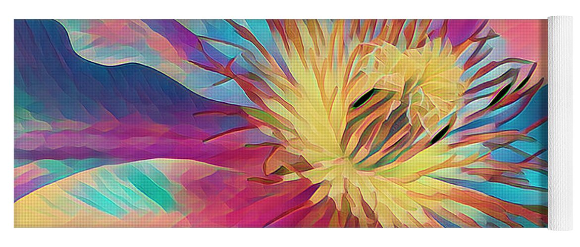 Clematis Yoga Mat featuring the digital art Abstract Clematis by Bill Barber