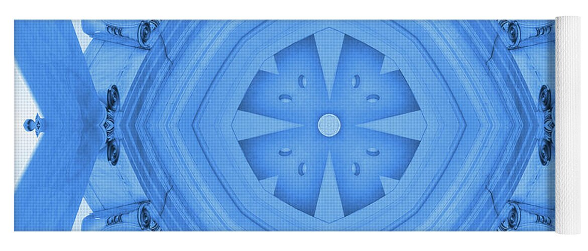 Pillars Yoga Mat featuring the photograph Abstract Columns 28 in Blue by Mike McGlothlen