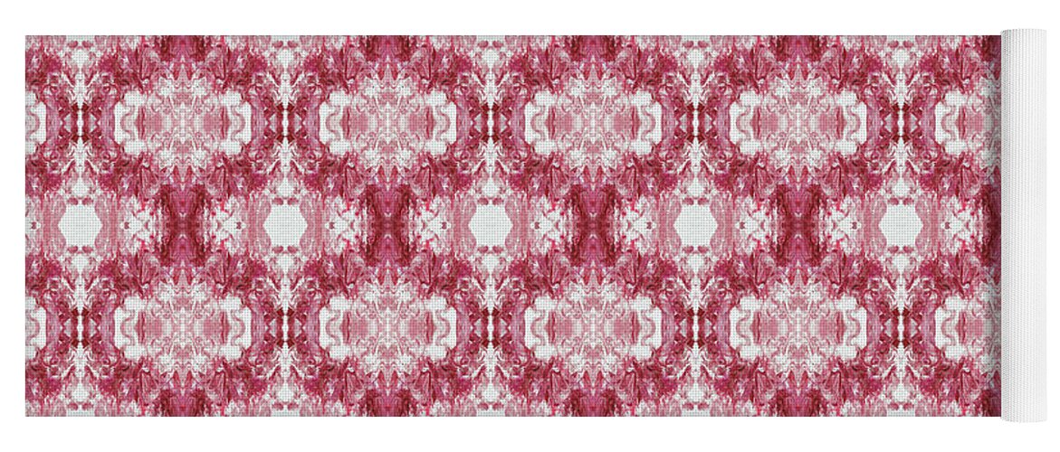 Abstract Yoga Mat featuring the painting Abstract Damask Pattern B by Jean Plout