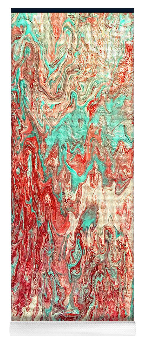 Abstract Expressionist Painting Yoga Mat featuring the painting Abstract Expressionist Painting, Pourhouse17 by A Macarthur Gurmankin