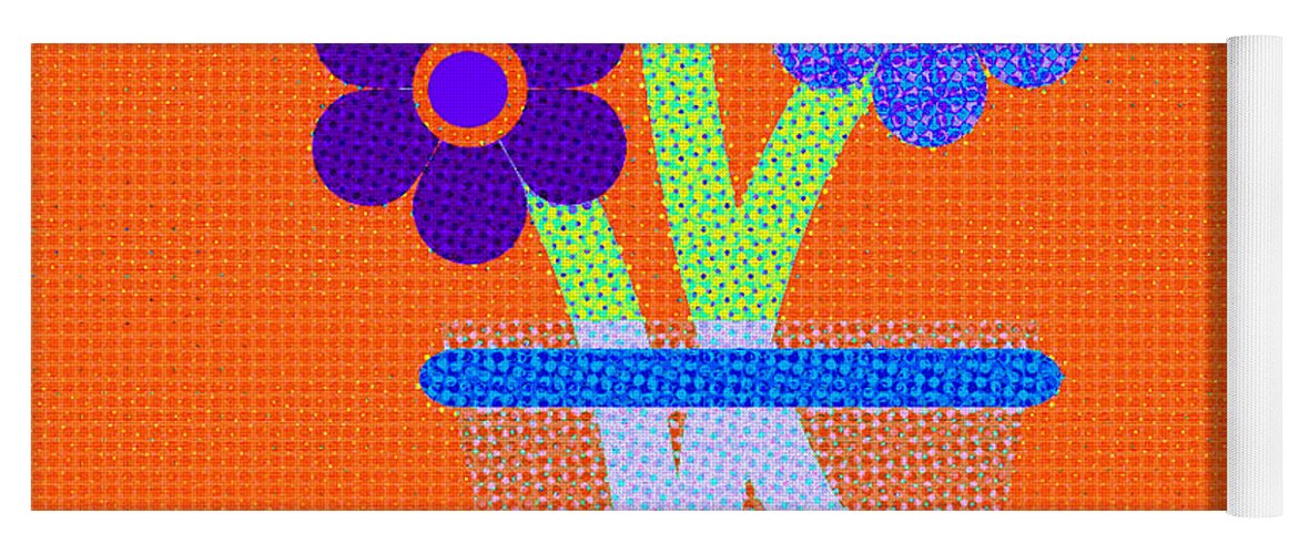 Art Yoga Mat featuring the digital art Abstract Floral Art 686 by Miss Pet Sitter