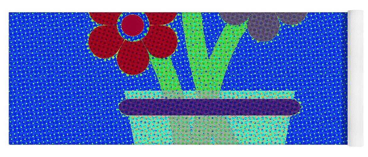 Art Yoga Mat featuring the digital art Abstract Floral Art 718 by Miss Pet Sitter