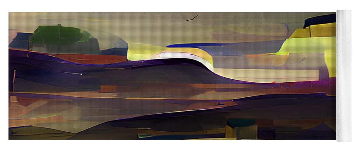 Fine Art Yoga Mat featuring the digital art Abstract Landscape 0622 by David Lane
