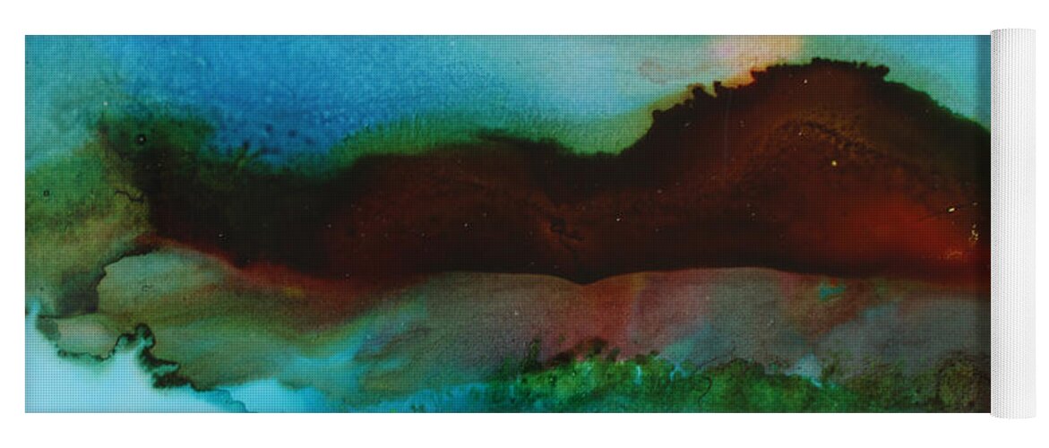 Abstract Landscape Yoga Mat featuring the painting Abstract Landscape by Sandra Fox