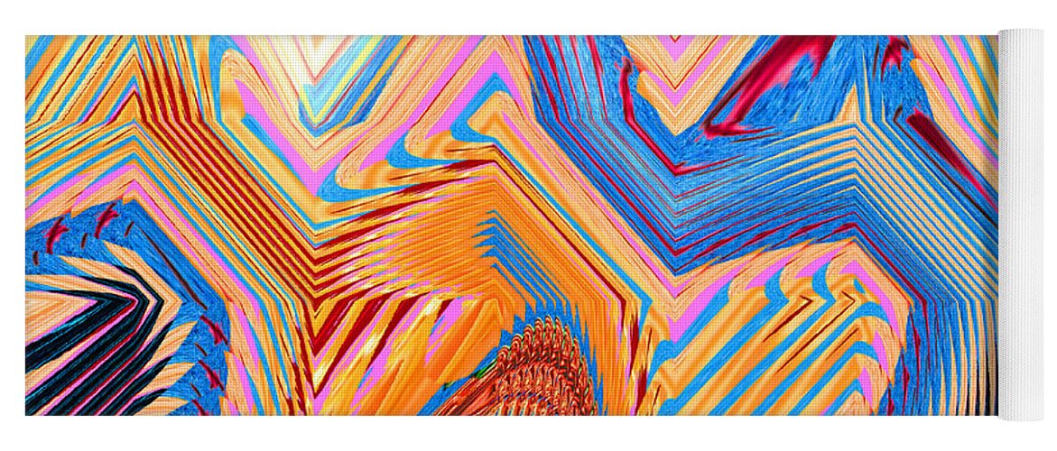 Abstract Art Yoga Mat featuring the digital art Abstract Maze by Ronald Mills