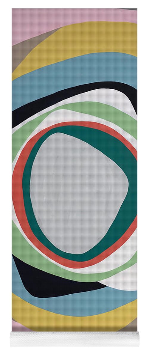 Acrylic Yoga Mat featuring the painting Abstract O Colorful Circles by Christie Olstad