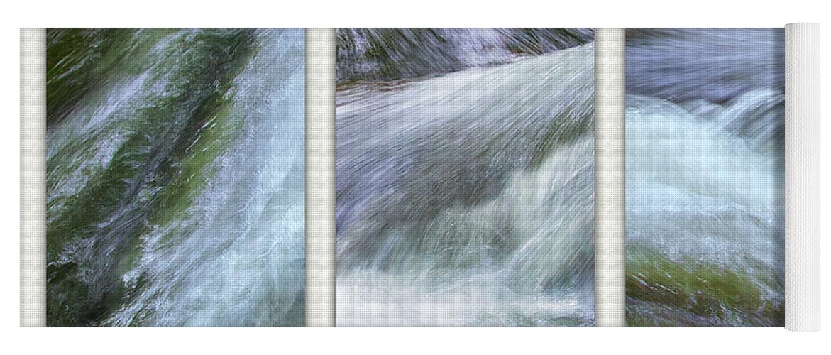 Waves Yoga Mat featuring the photograph Abstract Of A Mountain Stream by James Woody