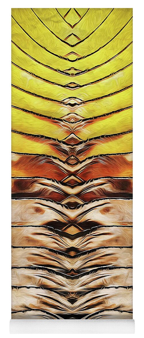 Photography Yoga Mat featuring the digital art Abstract Palm Frond by Phil Perkins