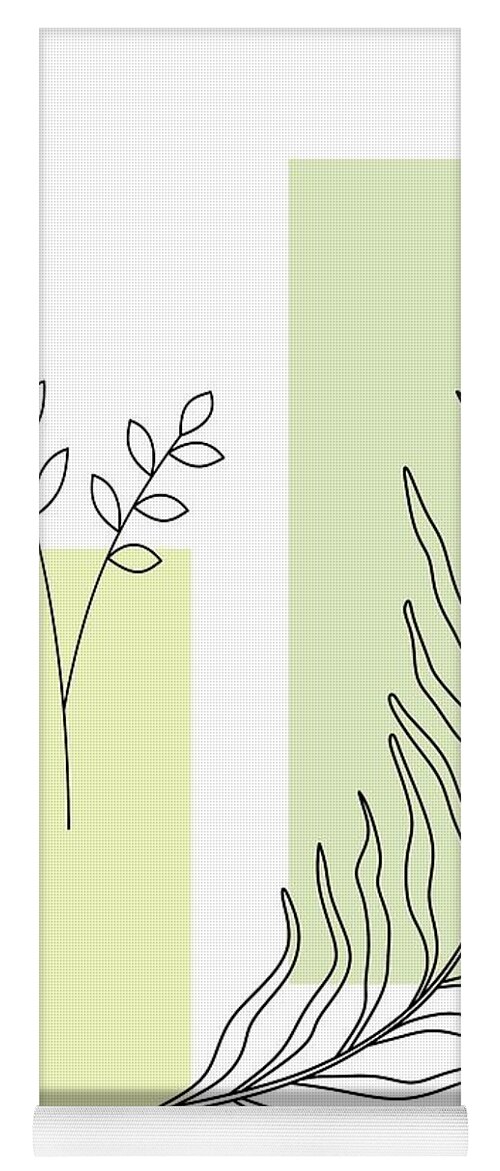 Botanical Yoga Mat featuring the digital art Abstract Plants Pastel 2 by Donna Mibus