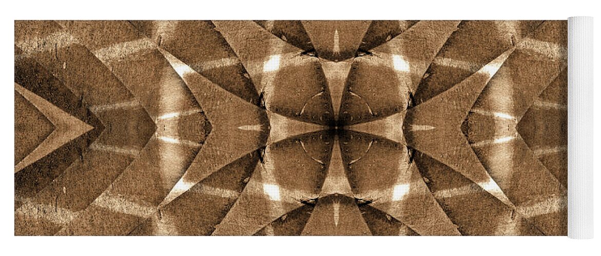Sepia Tone Yoga Mat featuring the photograph Abstract Stairs 12 by Mike McGlothlen