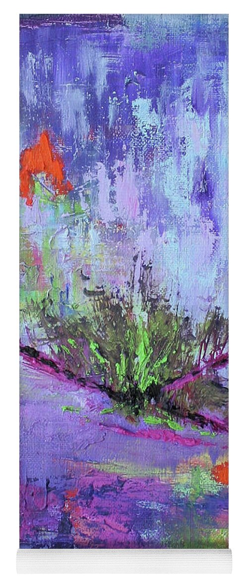 Abstract Yoga Mat featuring the painting Abstract with Center by Karin Eisermann