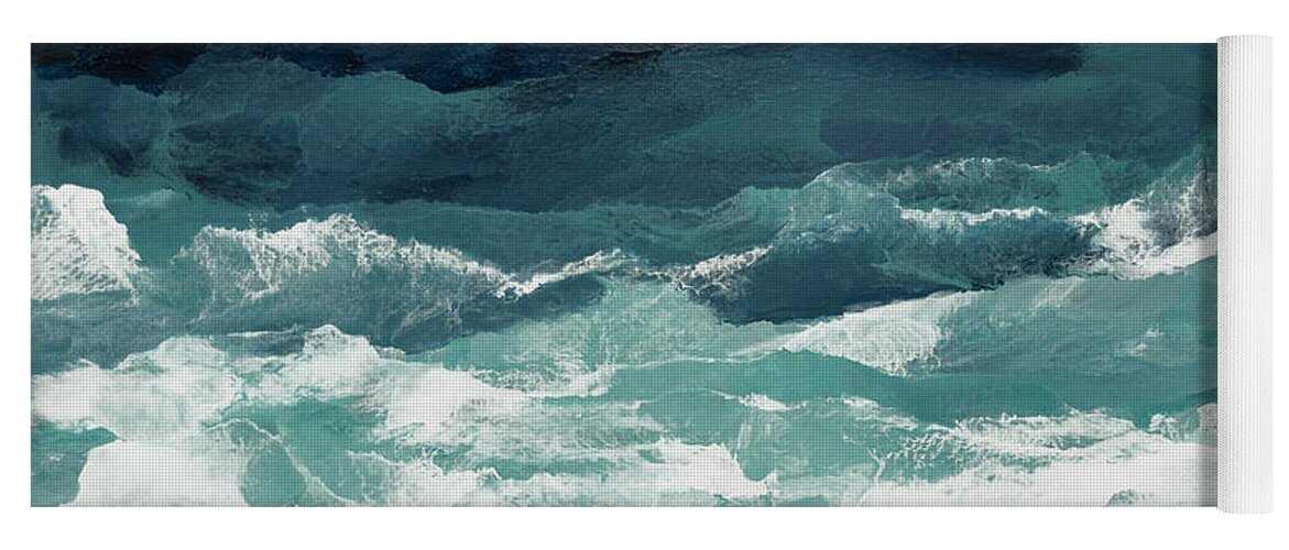  Abstract Seascape Yoga Mat featuring the painting Abundant as the Seas by Linda Bailey