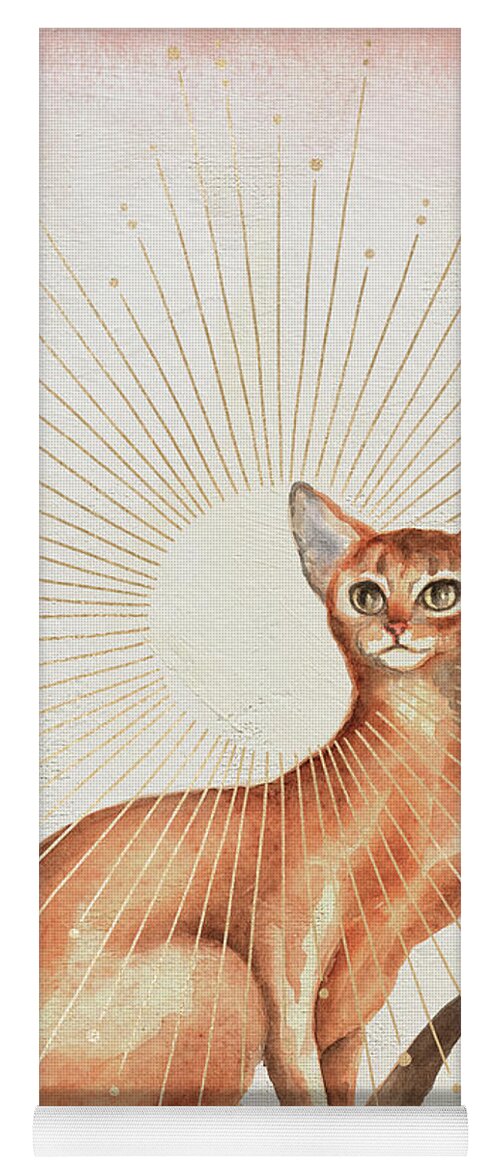 Abyssinian Cat Yoga Mat featuring the painting Abyssinian Cat by Garden Of Delights