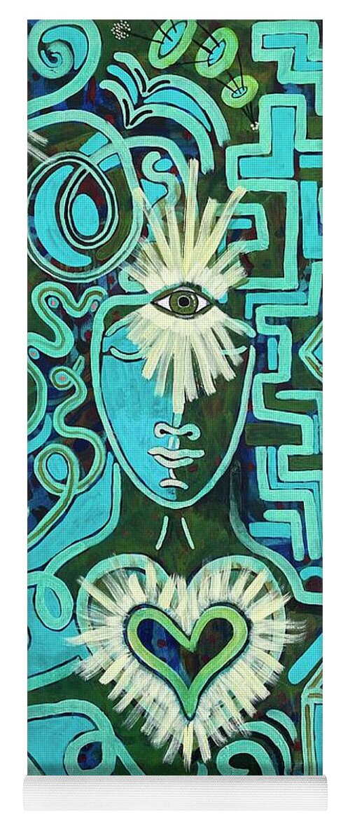 #brain #neuroscience #visions #alignment #brainandheart #heart Yoga Mat featuring the painting Access by Sylvia Becker-Hill