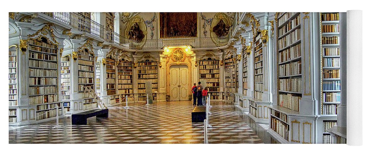 Austria Yoga Mat featuring the photograph Admont Benedictine Monastery - Baroque Library - Austria by Paolo Signorini