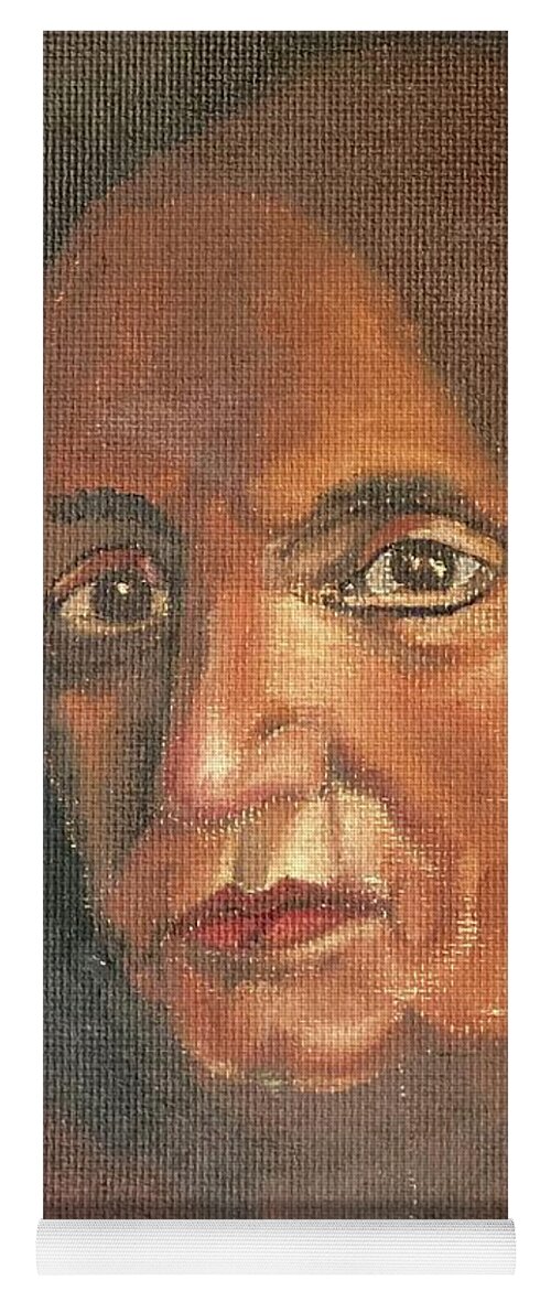 Portrait Yoga Mat featuring the painting aElderly Lebanese Woman by David Euler