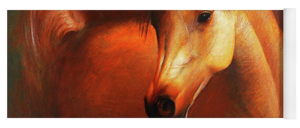 Horse Yoga Mat featuring the painting Affection by Vali Irina Ciobanu