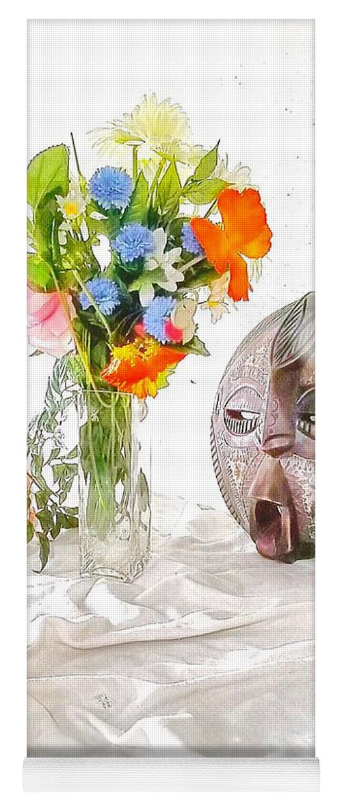 Mask Yoga Mat featuring the photograph African Mask in Still Life by Joe Roache