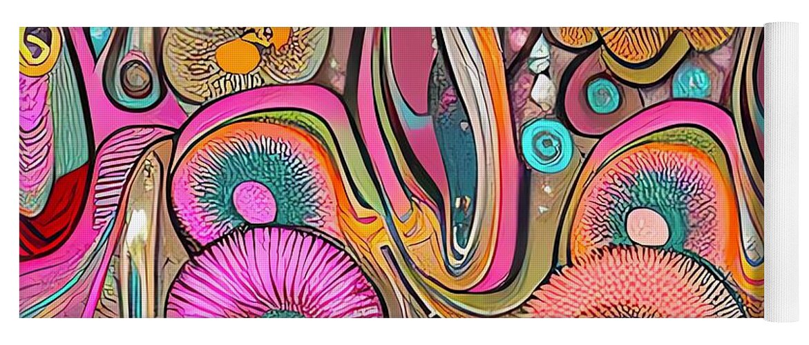 Abstract Ai Yoga Mat featuring the digital art After Glow by Fred Moore
