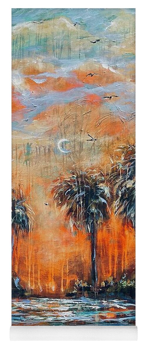 Palms Yoga Mat featuring the painting Afternoon on the River by Linda Olsen