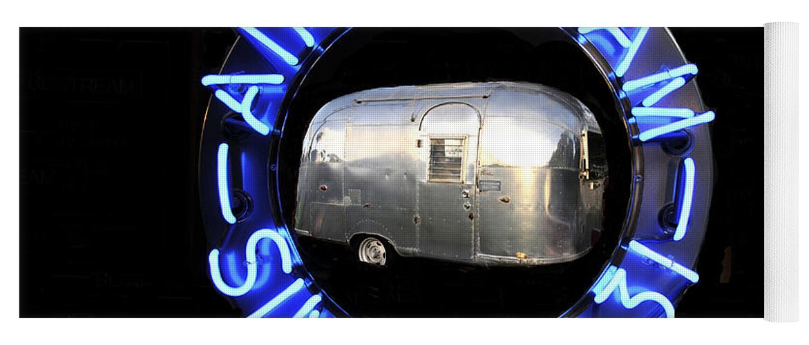Airstream Yoga Mat featuring the photograph Airstream since 1931 dual image work A by David Lee Thompson