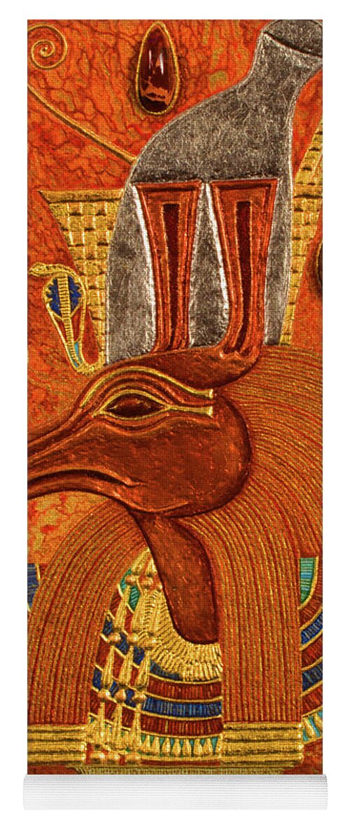 Ancient Yoga Mat featuring the mixed media Akem-Shield of Sutekh Who is Great of Strength by Ptahmassu Nofra-Uaa