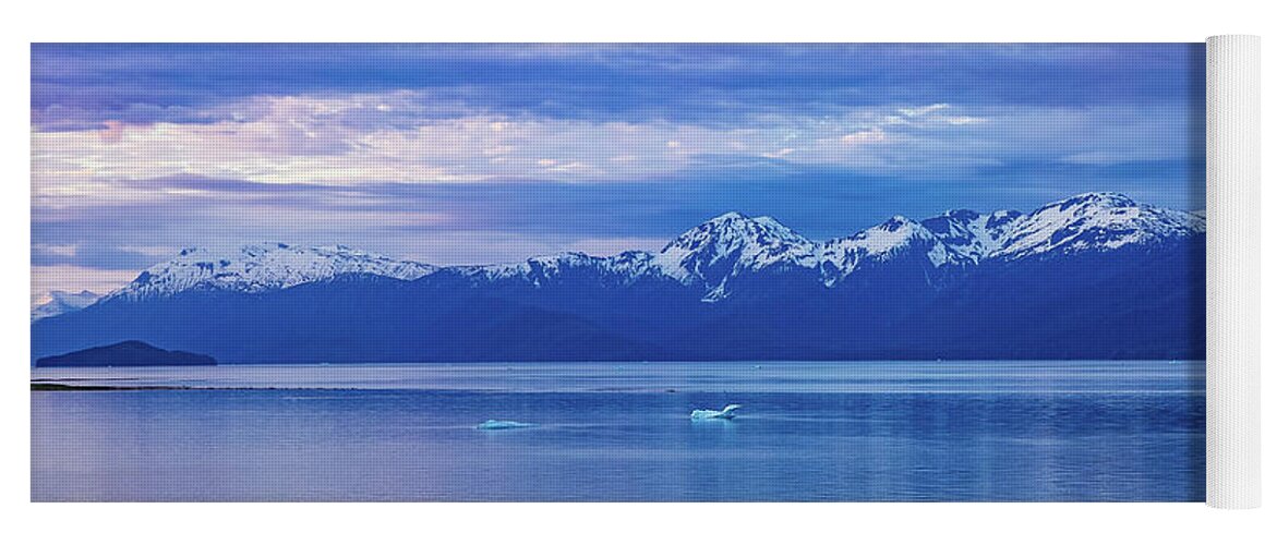 Alaska Yoga Mat featuring the digital art Alaska Inside Passage Sunset VI by SnapHappy Photos