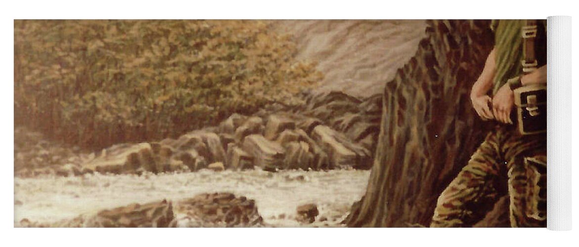 Landscape Yoga Mat featuring the painting Alaska Stream by George Lightfoot