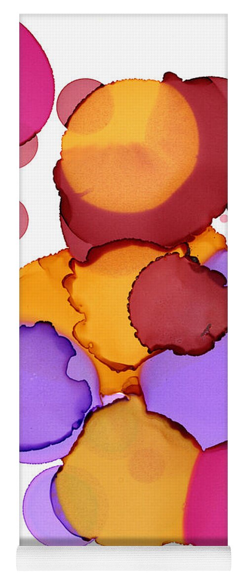 Abstract Yoga Mat featuring the painting Alcohol Ink Improvisation 12130 by Bentley Davis