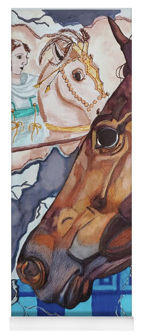 Alexander The Great Yoga Mat featuring the painting Alexander's the Great Horse by Equus Artisan