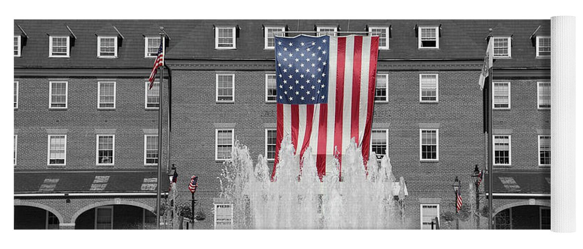 American Flag Yoga Mat featuring the photograph Alexandria Virginia City Hall by Mike McGlothlen