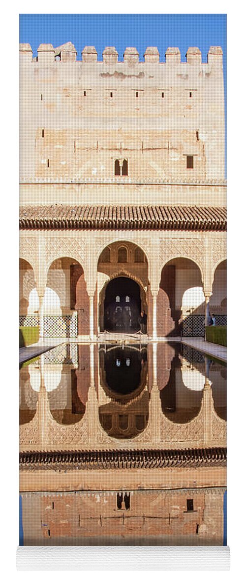 Alhambra Spain Yoga Mat featuring the photograph Alhambra Palace Reflecting Pool by Rebecca Herranen