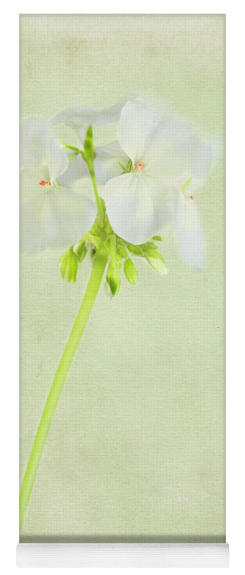 Flowers Yoga Mat featuring the photograph White Geranium 2 by Elaine Teague