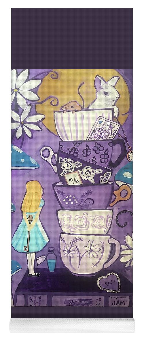  Yoga Mat featuring the painting Alice in Wonderland by Jam Art