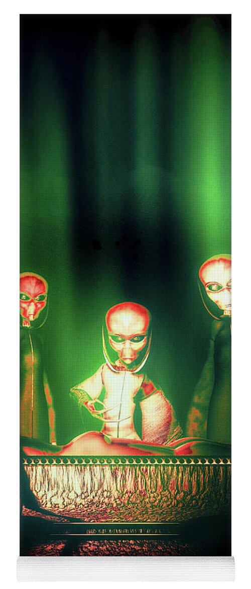 Bob Orsillo Yoga Mat featuring the digital art Alien Autopsy Part 2 by Bob Orsillo